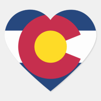 Pegatina En Forma De Corazón Bandera de Colorado