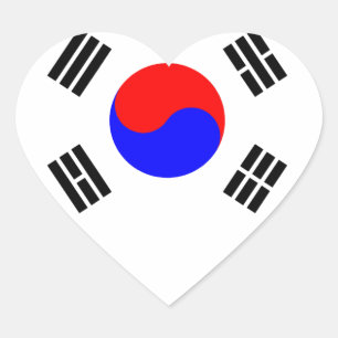 Pegatina En Forma De Corazón Bandera de Corea del Sur