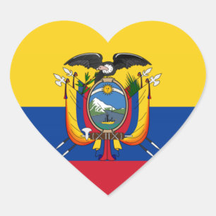 Pegatina En Forma De Corazón Bandera de Ecuador