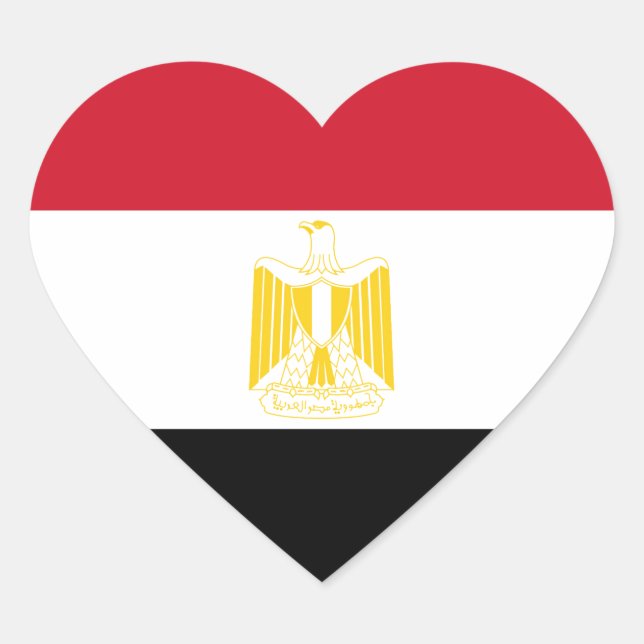 Pegatina En Forma De Corazón Bandera de Egipto (Anverso)