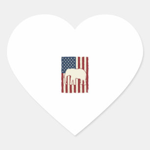 Pegatina En Forma De Corazón Bandera de elefante patriótico diseño vectorial vi