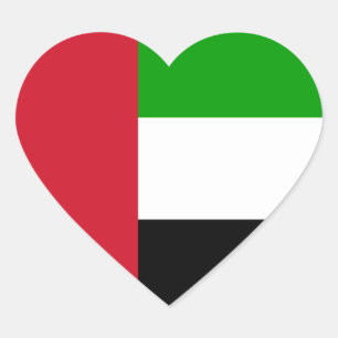 Pegatina En Forma De Corazón bandera de emiratos árabes unidos