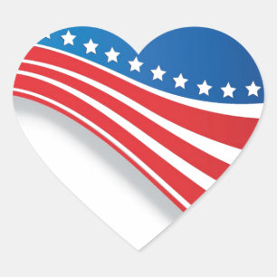 Pegatina En Forma De Corazón Bandera de Estados Unidos