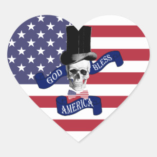Pegatina En Forma De Corazón Bandera de Estados Unidos