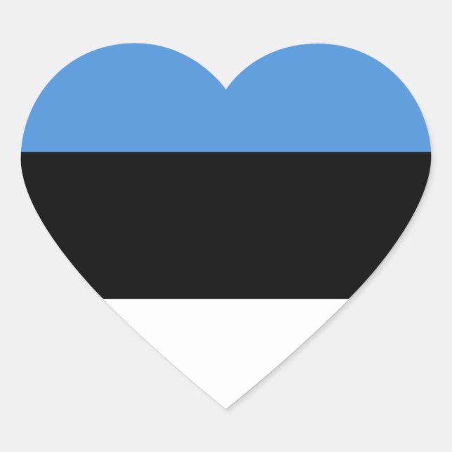 Pegatina En Forma De Corazón Bandera de Estonia (Anverso)