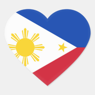 Pegatina En Forma De Corazón Bandera de Filipinas