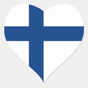 Pegatina En Forma De Corazón Bandera de Finlandia