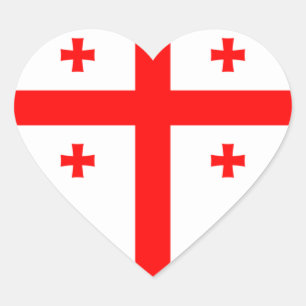 Pegatina En Forma De Corazón Bandera de Georgia