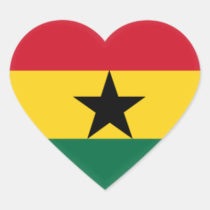 Pegatina En Forma De Corazón Bandera de Ghana