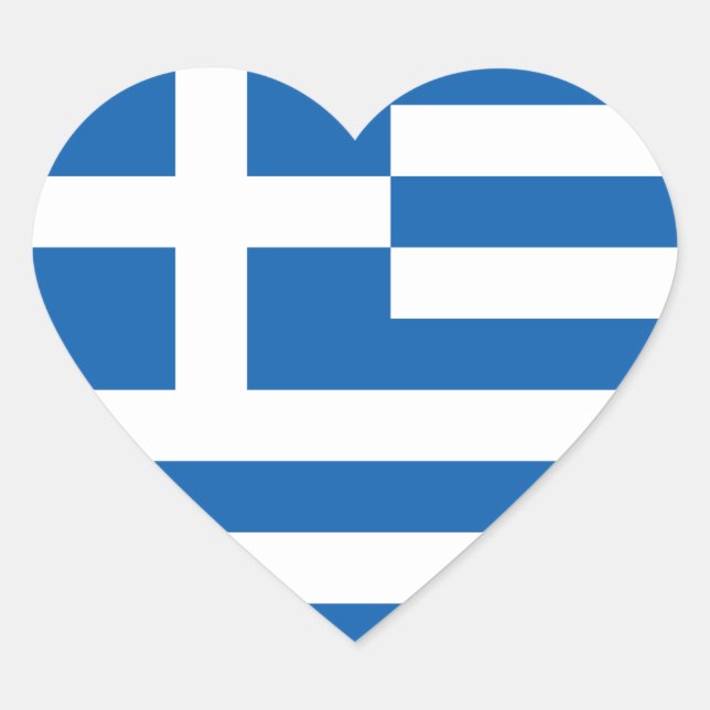 Pegatina En Forma De Corazón Bandera de Grecia GR (Anverso)