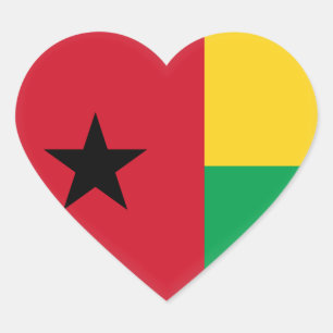 Pegatina En Forma De Corazón Bandera de Guinea-Bissau