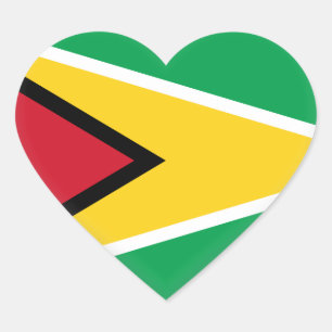 Pegatina En Forma De Corazón Bandera de Guyana (guyanesa)