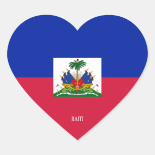 Pegatina En Forma De Corazón Bandera de Haití espléndido patriótico