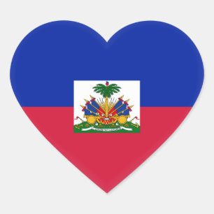 Pegatina En Forma De Corazón Bandera de Haití (haitiano)