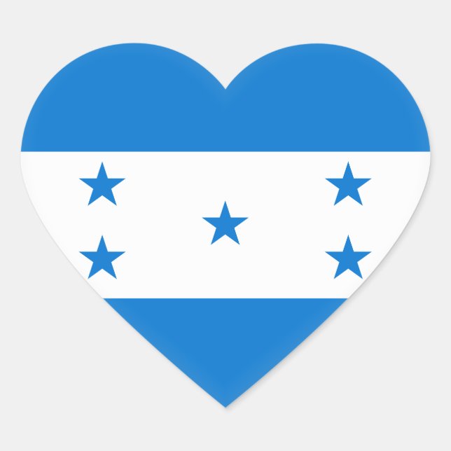 Pegatina En Forma De Corazón Bandera de Honduras (Anverso)