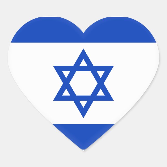 Pegatina En Forma De Corazón Bandera de Israel (Anverso)