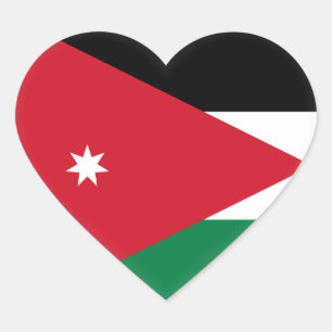 Pegatina En Forma De Corazón Bandera de Jordania
