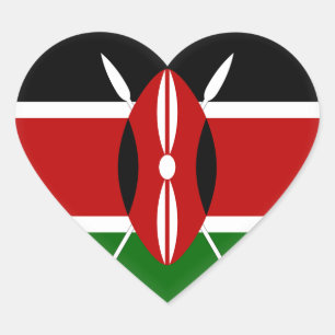 Pegatina En Forma De Corazón Bandera de Kenia (Kenyan)