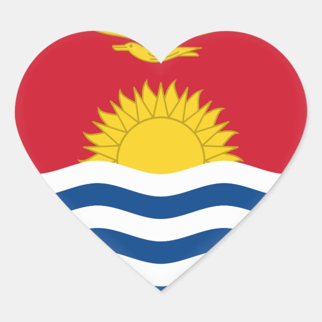Pegatina En Forma De Corazón Bandera de Kiribati (Anverso)