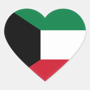 Pegatina En Forma De Corazón Bandera de Kuwait
