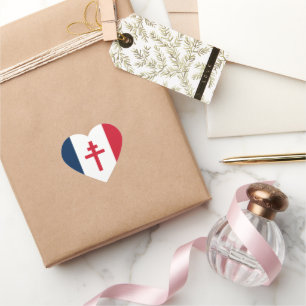 Pegatina En Forma De Corazón Bandera de la Francia Libre