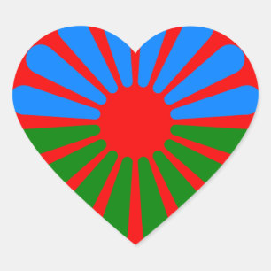 Pegatina En Forma De Corazón Bandera de la gente Romani - bandera Romani