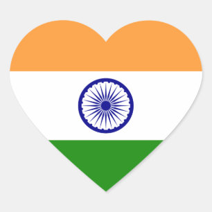 Pegatina En Forma De Corazón Bandera de la India