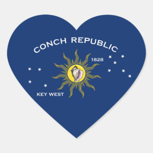Pegatina En Forma De Corazón Bandera de la República de la Concha, Bandera de K