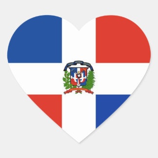 Pegatina En Forma De Corazón Bandera de la República Dominicana
