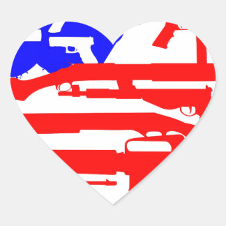 Pegatina En Forma De Corazón Bandera De Las Armas Segunda Enmienda
