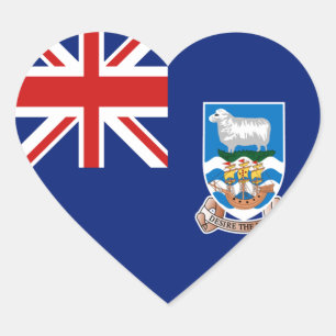 Pegatina En Forma De Corazón Bandera de las Islas Malvinas Sticker de Corazón