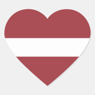 Pegatina En Forma De Corazón Bandera de Letonia