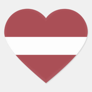 Pegatina En Forma De Corazón Bandera de Letonia (letón)