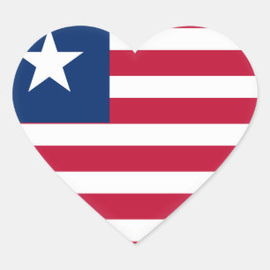 Pegatina En Forma De Corazón Bandera de Liberia
