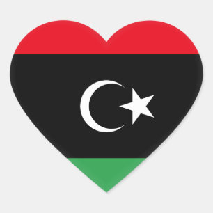 Pegatina En Forma De Corazón Bandera de Libia (Libia)