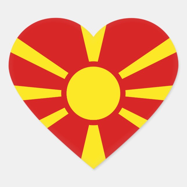 Pegatina En Forma De Corazón Bandera de Macedonia (macedonia) (Anverso)