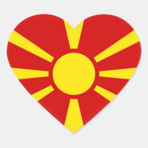 Pegatina En Forma De Corazón Bandera de Macedonia (macedonia)