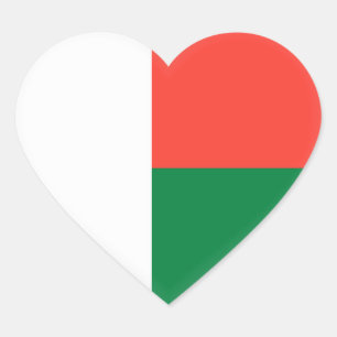 Pegatina En Forma De Corazón Bandera de Madagascar