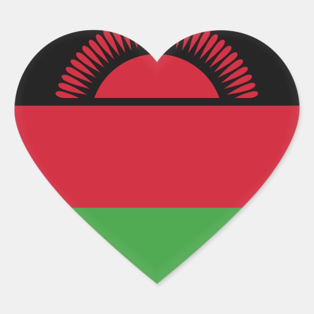 Pegatina En Forma De Corazón Bandera de Malawi (Anverso)