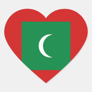 Pegatina En Forma De Corazón Bandera de Maldivas Sticker de Corazón