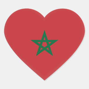 Pegatina En Forma De Corazón Bandera de Marruecos