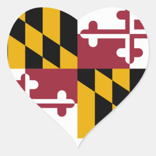 Pegatina En Forma De Corazón Bandera de Maryland