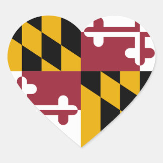 Pegatina En Forma De Corazón Bandera de Maryland