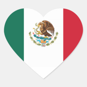 Pegatina En Forma De Corazón Bandera de México