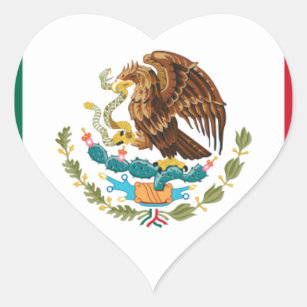 Pegatina En Forma De Corazón Bandera de México - Bandera de México