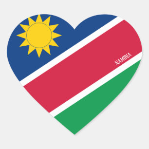 Pegatina En Forma De Corazón Bandera de Namibia espléndida patriótica