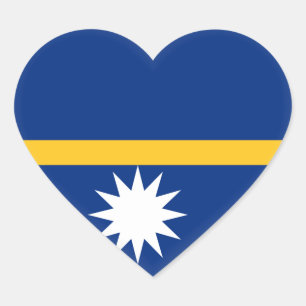 Pegatina En Forma De Corazón Bandera de Nauru