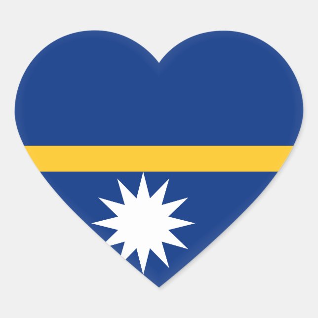 Pegatina En Forma De Corazón Bandera de Nauru (Anverso)