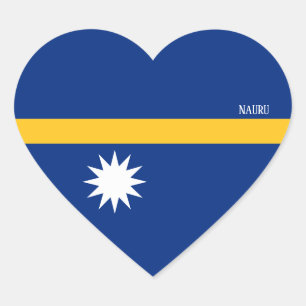 Pegatina En Forma De Corazón Bandera de Nauru espléndida patriótica