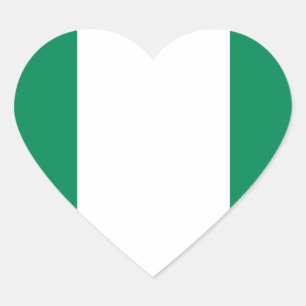 Pegatina En Forma De Corazón Bandera de Nigeria